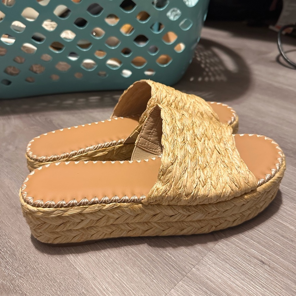 Woven Platform Slide Sandals